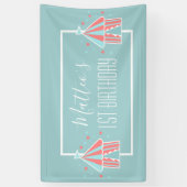 Cute Circus Tent First Birthday Spandoek (Verticaal)