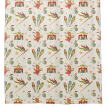 Cute Circusbeer Douchegordijn