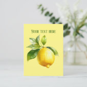 Cute citron ajouter le message fruit Carte postale (Debout devant)