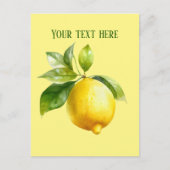 Cute citron ajouter le message fruit Carte postale (Devant)