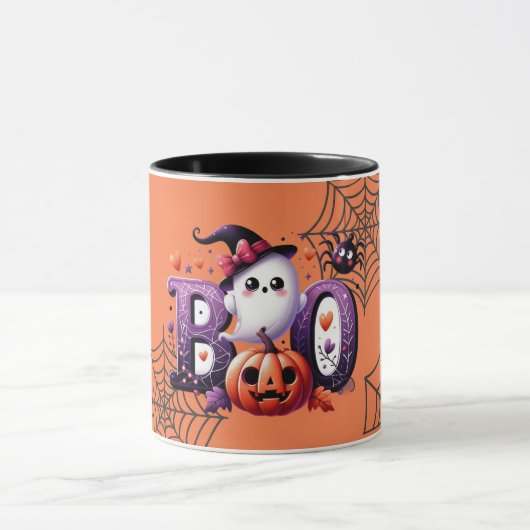Cute Citrouille Boo Halloween Mug (Centre)