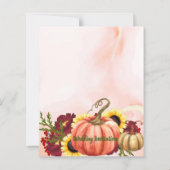 Cute Citrouille Floral Automne Feuilles Mariage de (Dos)