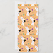 Cute Citrouille Ghost Confetti Carte photo orange (Dos)