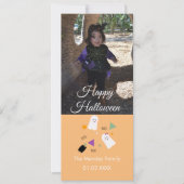 Cute Citrouille Ghost Confetti Carte photo orange (Devant)
