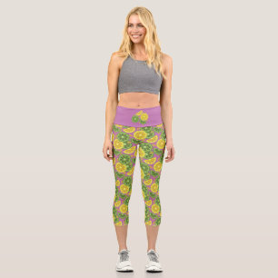 Cute Citrus Purple Capris Leggings