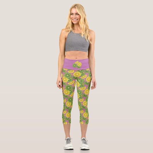Cute Citrus Purple Capris Leggings (Recto)