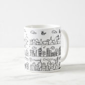 Cute City Doodle Koffiemok (Voorkant rechts)