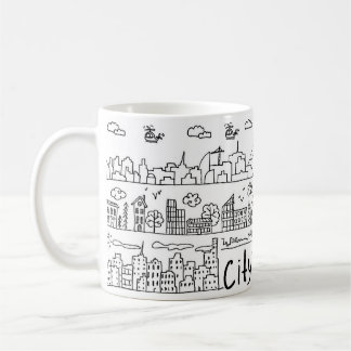 Cute City Doodle Koffiemok