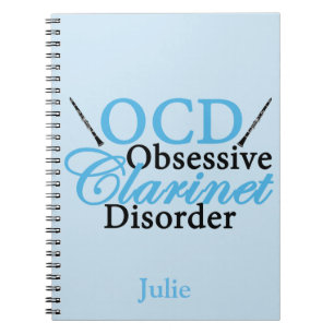 Cute Clarinet Custom Blue Notitieboek