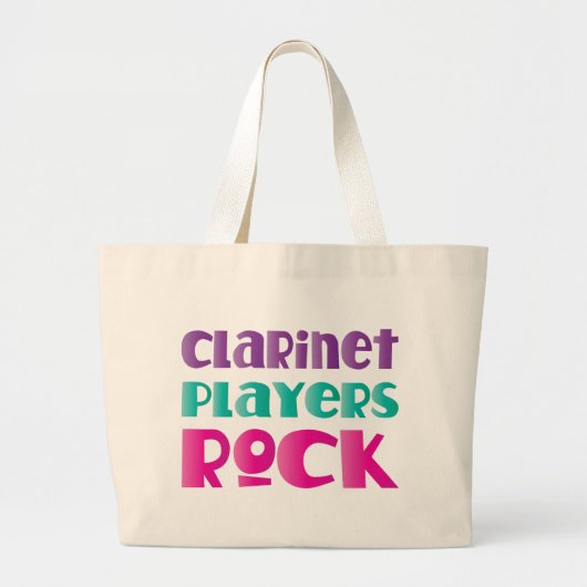Cute Clarinet Players Rock Music Gift Grote Tote Bag (Voorkant)