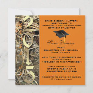 Cute Classic Camo Elegant 2015 Afstuderen Invites Kaart