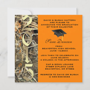 Cute Classic Camo Elegant 2015 Afstuderen Invites Kaart