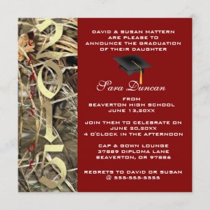 Cute Classic Camo Elegant 2015 Afstuderen Invites Kaart