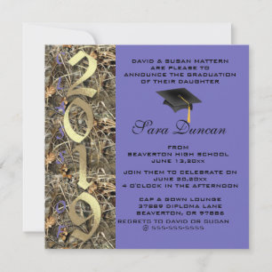 Cute Classic Country Camo 2019 Afstuderen Invite Kaart