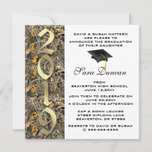 Cute Classic Country Camo 2019 Invitation de diplô