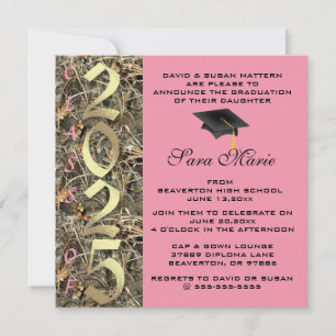 Cute Classic Country Camo 2025 Invitation de diplô