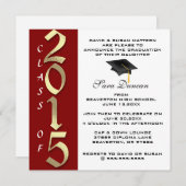 Cute Classic Elegant 2015 Afstuderen Invitation Kaart (Voorkant / Achterkant)