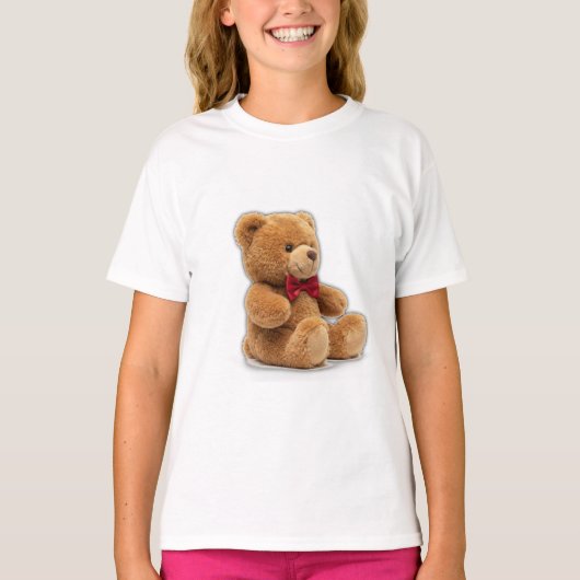 Cute Classic Teddy Bear Art Girls' T-Shirt (Devant)