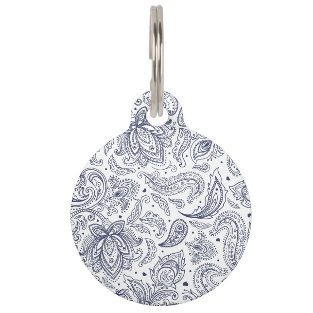 Cute classical flowers patterns huisdierpenning (Voorkant)