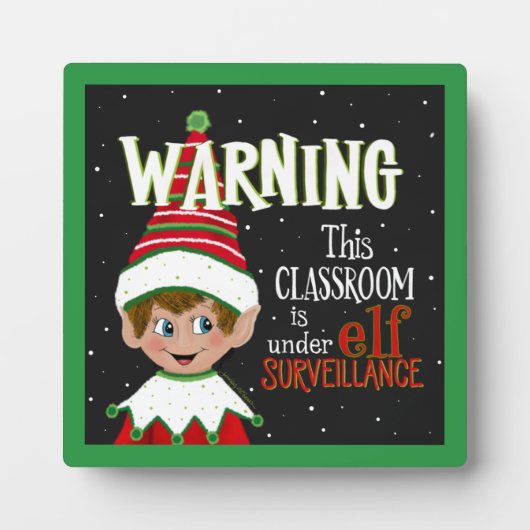 Cute Classroom Surveillance Elf Fotoplaat (Voorkant)