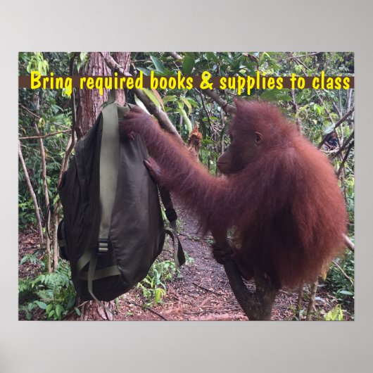 Cute Classroom Teacher Student Backpack Poster (Voorkant)