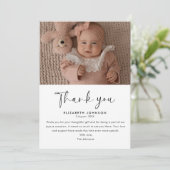 Cute & Classy Script Baby Shower Bedankt Foto (Staand voorkant)