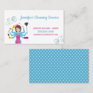 Cute Cleaning Maid Housekeeping Service Visitekaartje