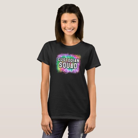 Cute Cleaning Personeel Custodian Squad waardeert T-shirt (Voorkant volledig)
