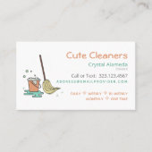 Cute Cleaning Service Mop + Bucket Visitekaartjes (Voorkant)