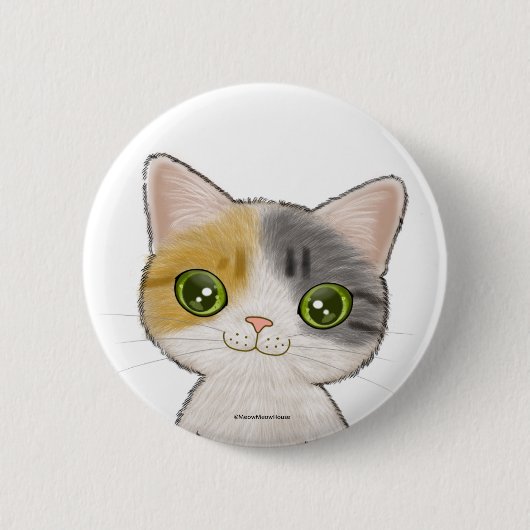 Cute Clico Cat Ronde Button 5,7 Cm (Voorkant)