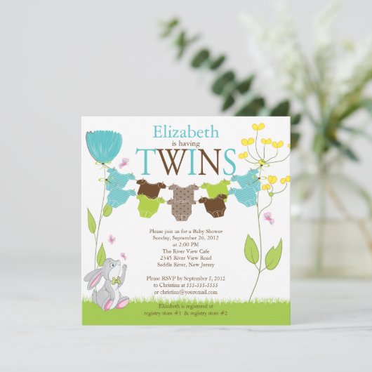 Cute Clothesline Multiples Invitations De Douche P (Debout devant)