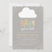 Cute Cloud & Confetti Baby Sprinkle Uitnodiging (Voorkant)
