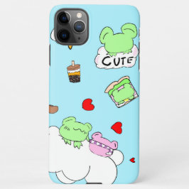 Cute cloud food frog phone case iPhone 11Pro max hoesje