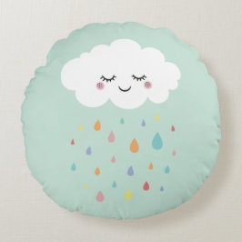 Cute Cloud Rainbow Throw Round Pillow Baby Nursery Rond Kussen