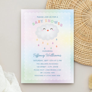 Cute Cloud Raindrops Gender Neutraal Baby shower Kaart