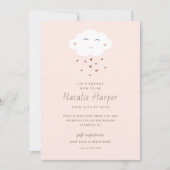 Cute Cloud Roze Baby Shower Kaart (Voorkant)