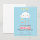 Cute Cloud Sprinkle Rainbow Hearts Baby shower Kaart (Voorkant / Achterkant)