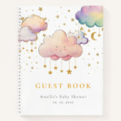 Cute Cloud Star Baby Girl Douche Livre d'invité (Devant)