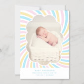 Cute Cloud Unisex Baby Photo Faire-part de naissan (Recto)