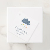 Cute Clouds and Raindrops in Blue Baby shower Bedankjes Labels (In situ)