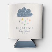 Cute Clouds and Raindrops in Blue Baby shower Blikjeskoeler (Voorkant)