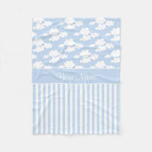 Cute Clouds en Stripes Fleece Deken