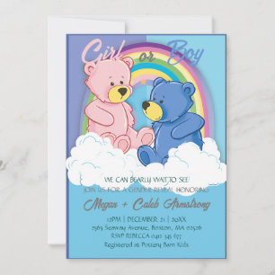Cute Cloudy Rainbow Sky Beer Geslacht Reveleert Fe Kaart