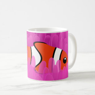 Cute Clown Fish and Beauful Pink Zee Anemone Koffiemok