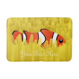 Cute Clown Fish and Beauful Yellow Zee Anemone Badmat