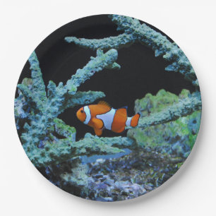 Cute Clown Fish in koraal Papieren Bordje