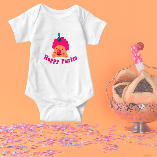 Cute Clown Happy Purim Romper