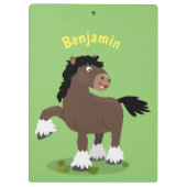 Cute Clydesdale draft horse cartoon illustration Klembord (Achterkant)