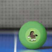 Cute Clydesdale draft horse cartoon illustration Pingpongballen (Net)