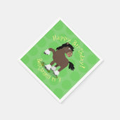 Cute Clydesdale draft horse cartoon illustration Servet (Hoek)